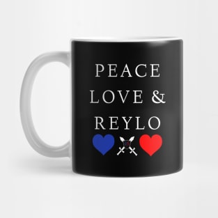 Peace, Love, & Reylo (Black Design) Mug